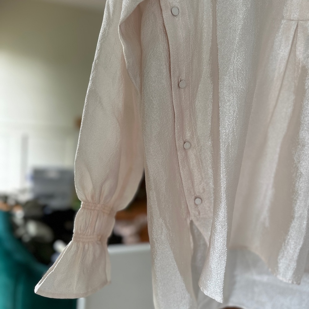 STINE GOYA Cream Blouse with Ruffled Collar - Picture 4 of 13